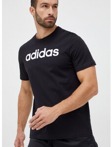 adidas pamut póló fekete, nyomott mintás, IC9274