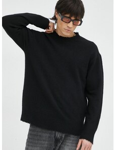 AllSaints gyapjúkeverék pulóver könnyű, férfi, fekete