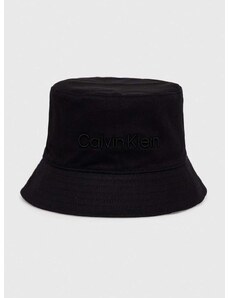 Calvin Klein kifordítható pamut sapka fekete, pamut
