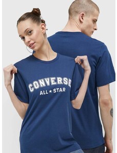 Converse pamut póló sötétkék, nyomott mintás