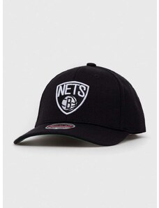 Mitchell&Ness sapka gyapjúkeverékből Brooklyn Nets fekete, nyomott mintás