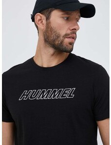 Hummel edzős póló Callum fekete, nyomott mintás