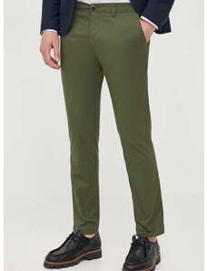 Sisley nadrág férfi, zöld, egyenes