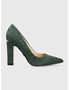 Baldowski magassarkú cipő velúrból zöld, D03793-1459-002