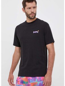 Puma pamut póló X 8ENJAMIN fekete, nyomott mintás