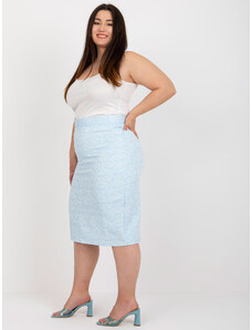 Fashionhunters Light blue evening skirt of larger size