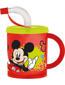 Disney Mickey szívószálas bögre, műanyag 210 ml
