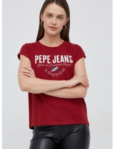 Pepe Jeans pamut póló piros