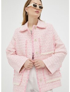 Samsoe Samsoe rövid kabát női, rózsaszín, átmeneti