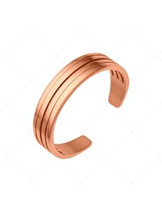 BALCANO - Arc / Nemesacél lábujjgyűrű többsávos ív formával, 18K rozé arany bevonattal