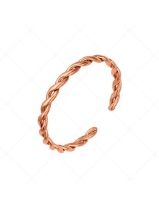 BALCANO - Tresse / Nemesacél lábujjgyűrű fonott formával, 18K rozé arany bevonattal