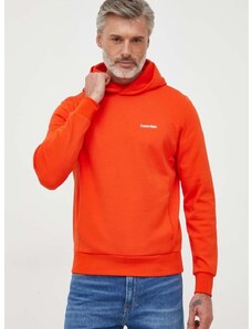 Calvin Klein felső narancssárga, férfi, sima, kapucnis