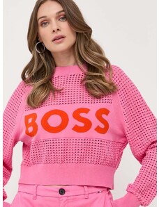 BOSS pulóver könnyű, női, rózsaszín