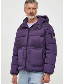 Calvin Klein Jeans rövid kabát férfi, lila, téli, oversize