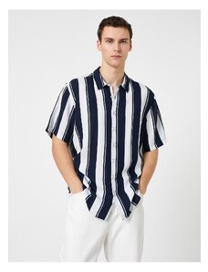 Koton Summer Shirt with Short Sleeves, Classic Collar