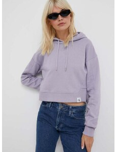 Calvin Klein Jeans felső lila, női, sima, kapucnis