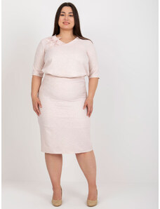 Fashionhunters Light pink plus size skirt from the set