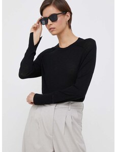 Calvin Klein gyapjú pulóver könnyű, női, fekete