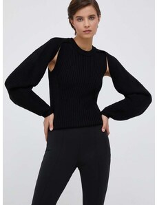 Calvin Klein gyapjú pulóver meleg, női, fekete