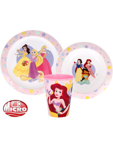 Disney Hercegnők True étkészlet, micro műanyag szett, pohárral 260 ml