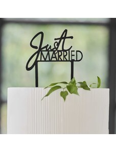 Ginger Ray Tortadísz - Just married, fekete