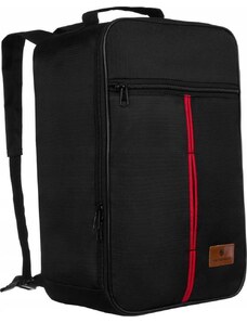 Peterson fekete utazó hátizsák piros díszítéssel [DH] PTN BPP-06
