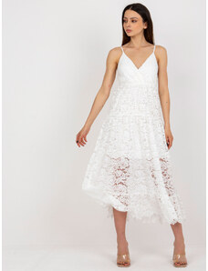 Fashionhunters White summer dress with frill OCH BELLA