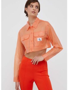 Calvin Klein Jeans rövid kabát női, narancssárga, átmeneti