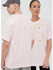 adidas by Stella McCartney pamut póló rózsaszín, nyomott mintás