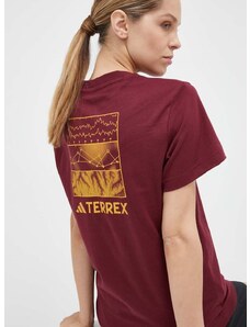 adidas TERREX t-shirt Graphic Altitude női, bordó