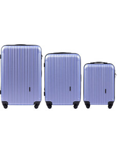 Világos lila utazóbőrönd készlet FLAMINGO 2011, Luggage 3 sets (L,M,S) Wings, Light purple