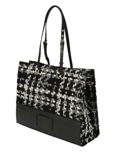 PATRIZIA PEPE Shopper táska 'BORSA' szürke / fekete / fehér