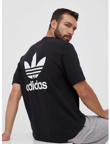 adidas Originals pamut póló fekete, nyomott mintás