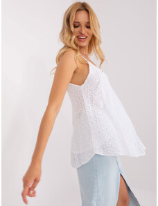 Fashionhunters White lace top with straps by OCH BELLA