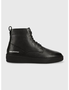 Karl Lagerfeld bőr cipő FLINT fekete, férfi, KL53350