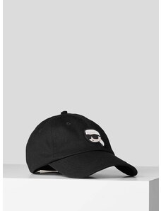 Karl Lagerfeld pamut baseball sapka fekete, nyomott mintás
