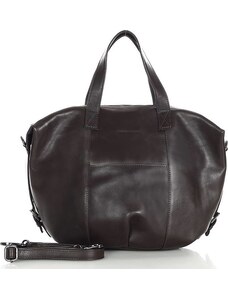 MARCO MAZZINI sötétbarna bőr shopper táska (VS59b)