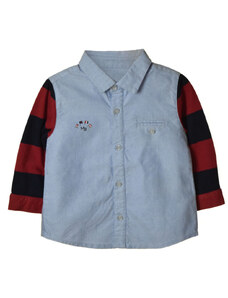 Mayoral kék, póló ujjas bébi fiú ing – 68 cm