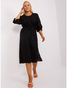 BASIC Fekete nyári ruha hímzéssel -LK-SK-509350.25-black