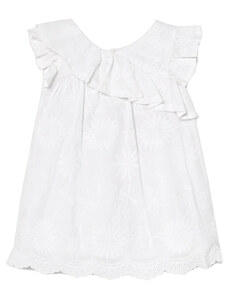 Mayoral fehér, hímzett bébi lány ruha – 74 cm
