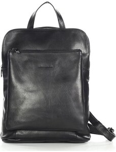 MARCO MAZZINI fekete tágas bőr hátizsák (VS60a)