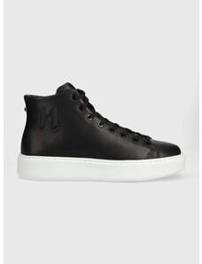 Karl Lagerfeld bőr sneaker MAXI KUP fekete, férfi, KL52265