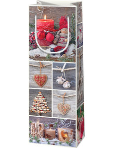 CARDEX Italtasak 36x12x7cm, karácsonyi, szürke-piros, dekorációk