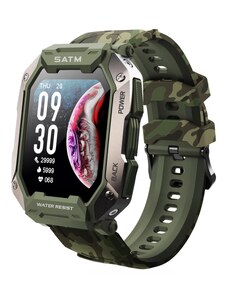 Smart Watch C20 ütésálló 5ATM vízálló outdoor sport okosóra - zöld terepmintás
