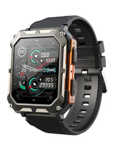 Smart Watch C20 Pro ütésálló IP68 outdoor telefonfunkciós okosóra - fekete-narancs