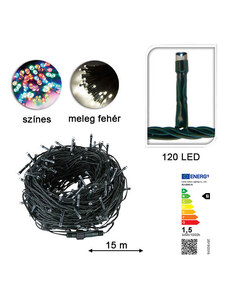 Timelesstools LED fényfüzér választható méretben és színben-120 LED-es-melegfehér
