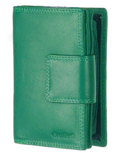 Praktikus elrendezésű, jól használható fűzöld színű bőr pénztárca Gina Monti