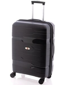 Gladiator BOXING 4-kerekes keményfedeles bővíthető bőrönd 67x46x27/31cm, fekete