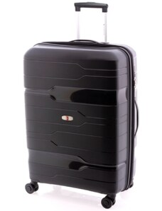 Gladiator BOXING 4-kerekes keményfedeles bővíthető bőrönd 77x53x29/32cm, fekete