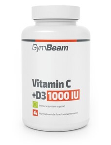GymBeam C-vitamin + D3 1000 IU - 90 tbl-